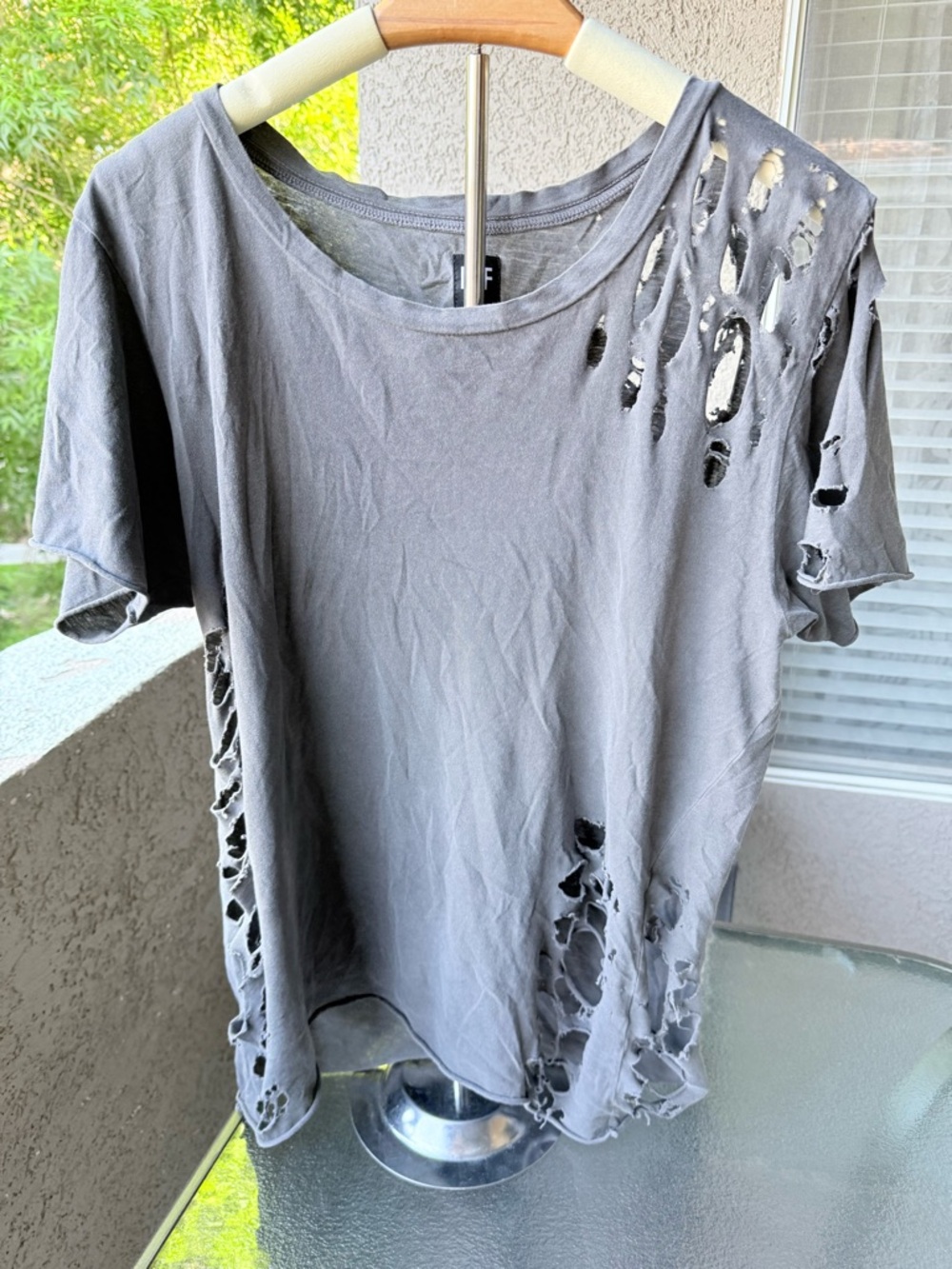 NSF Men's Distressed Gray Short Sleeve Tee